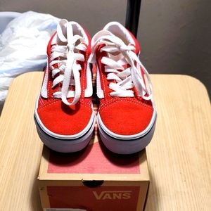 Racing Red w/ white stripe Toddler Vans